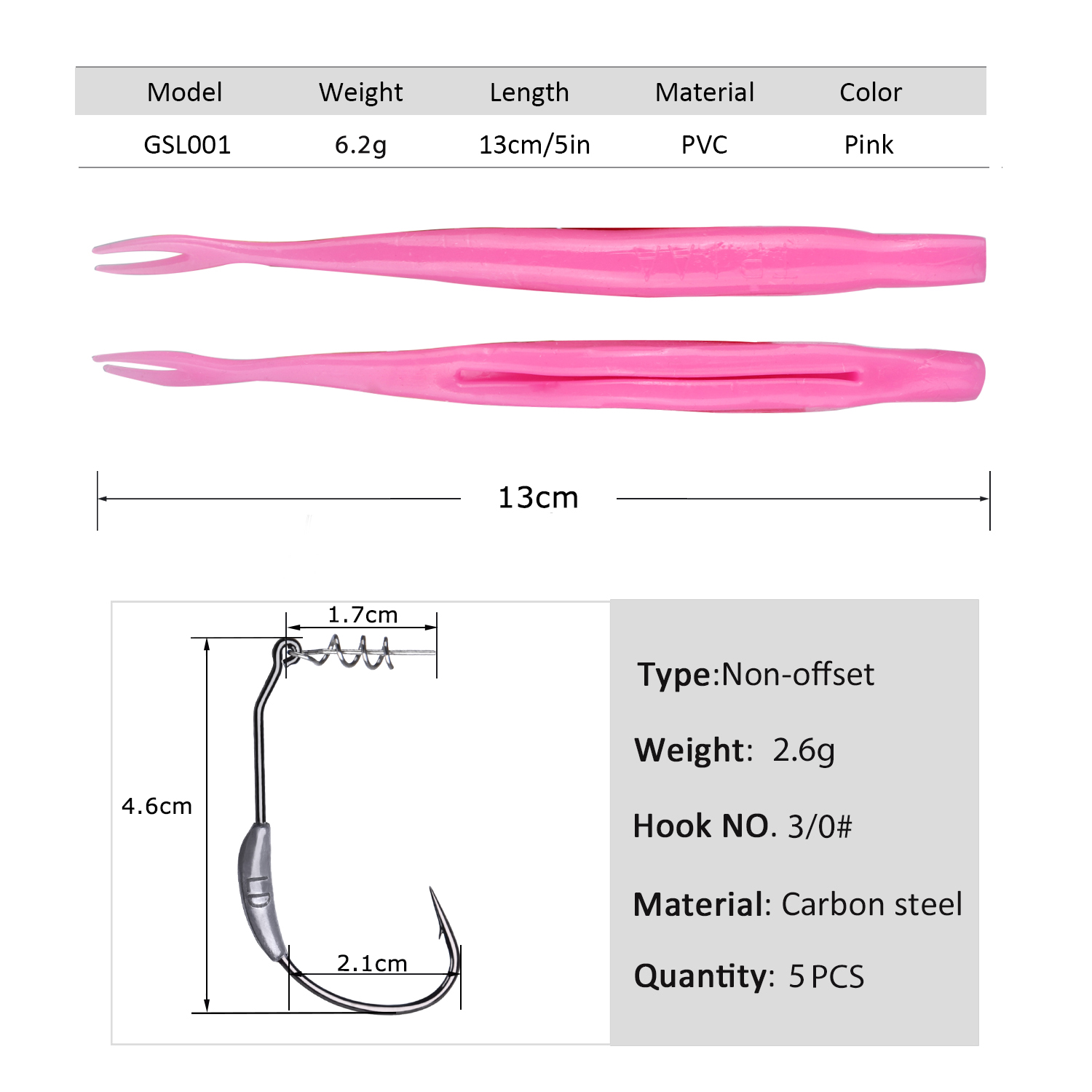 Fishing Hook Weedless - طُعم صيد ناعم من جوتيور، 5