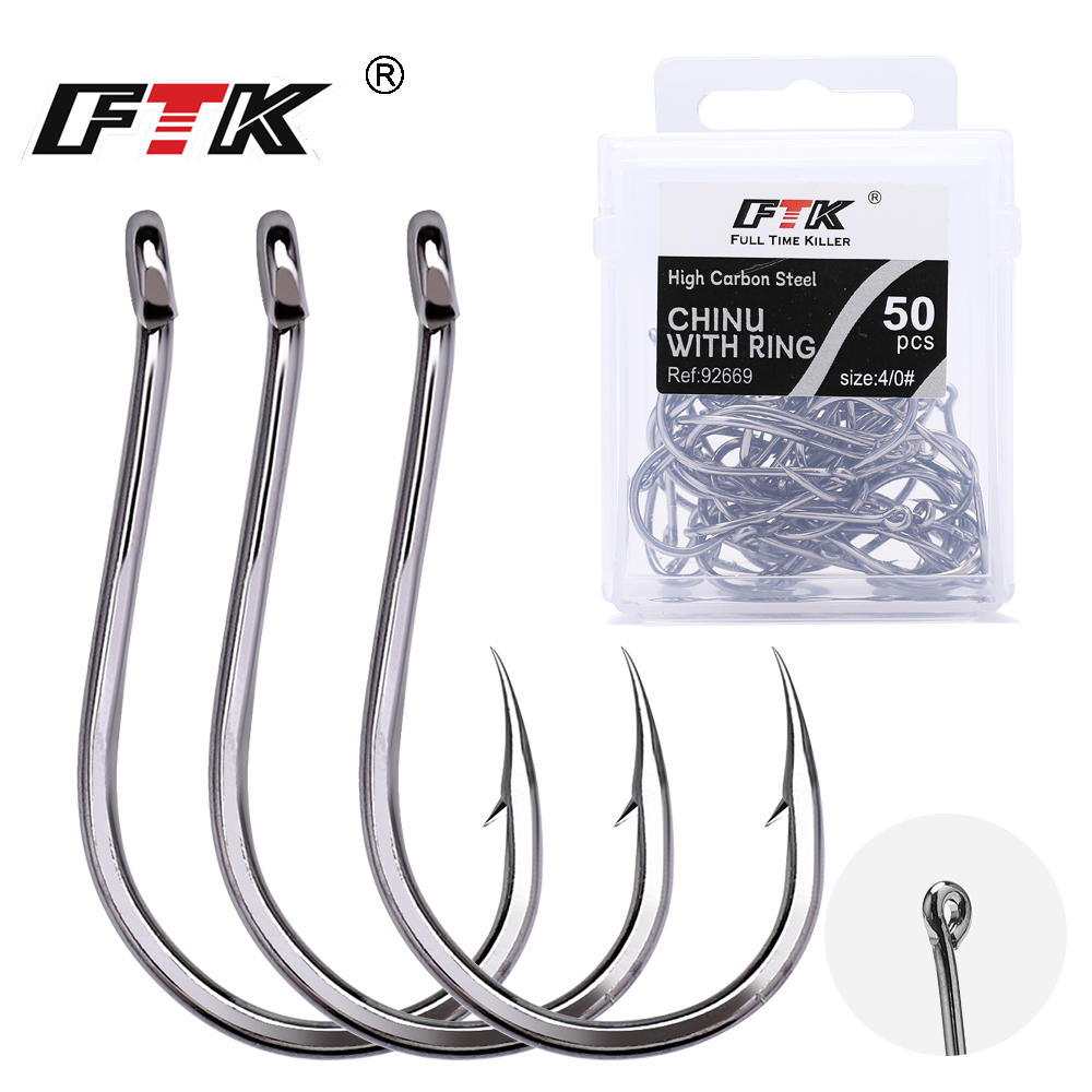 Fishing Hook Barbless - خطاف صيد FTK CHINU مع حلقة