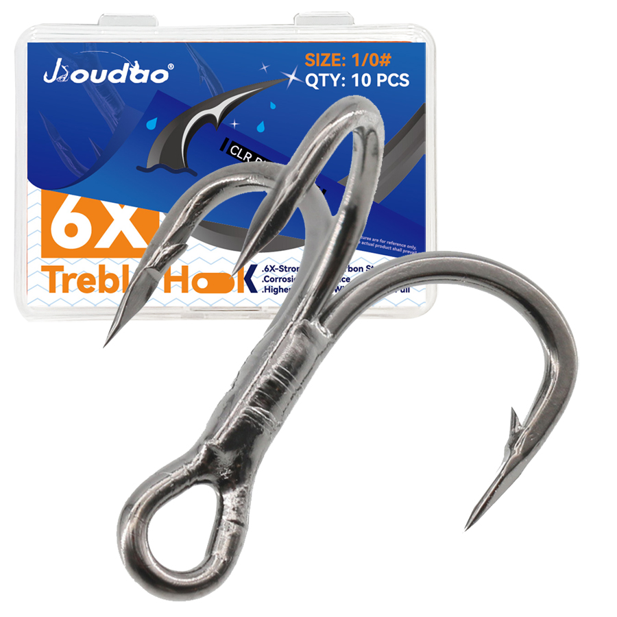 Fishing Hook Barbless - 6X خطاف صيد ثلاثي 10 قطع
