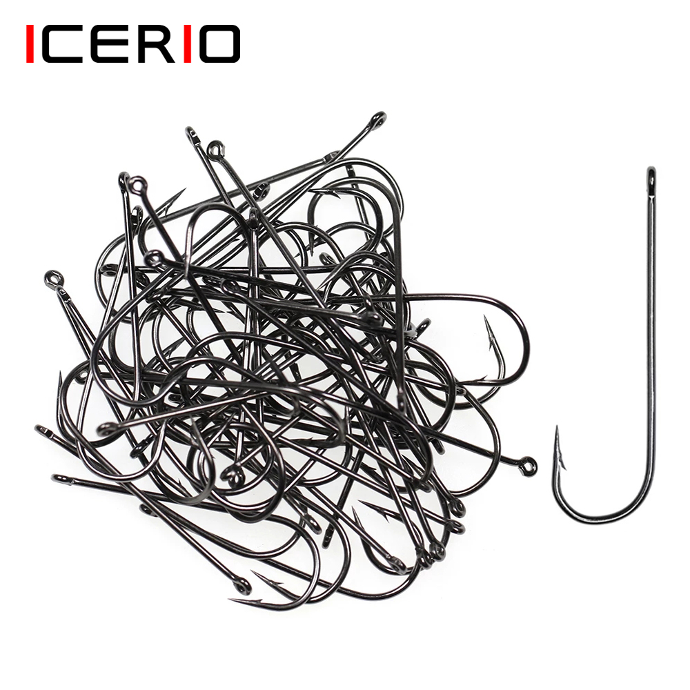 Fishing Hook Barbless - إيسيريو 100 قطعة 16 # -