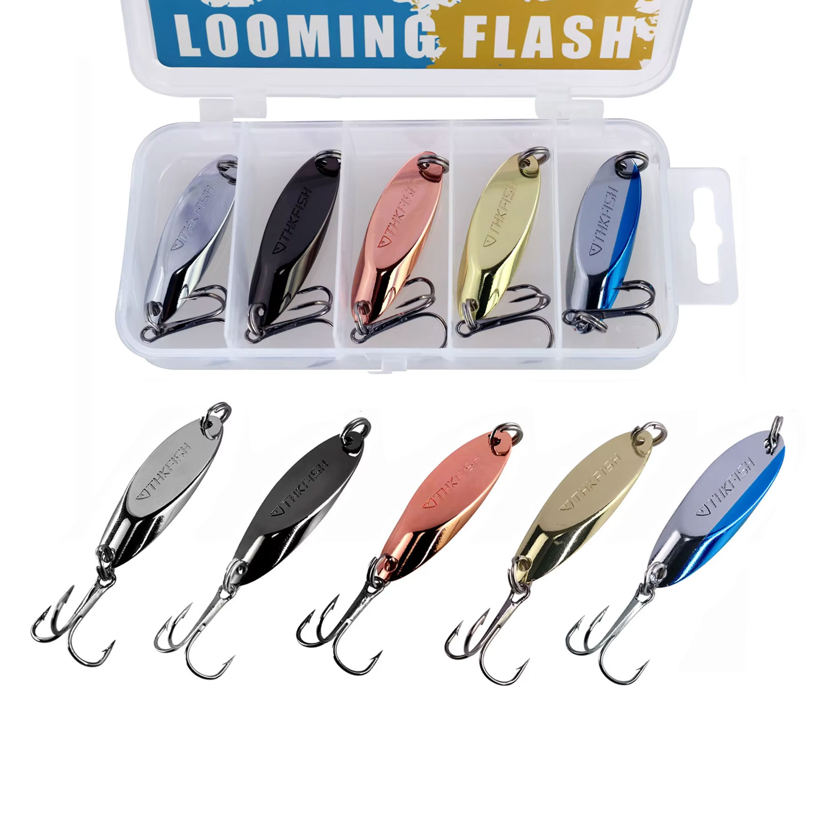 Fishing Hook Treble - 5 قطعة ملعقة سبينر معدنية السحر