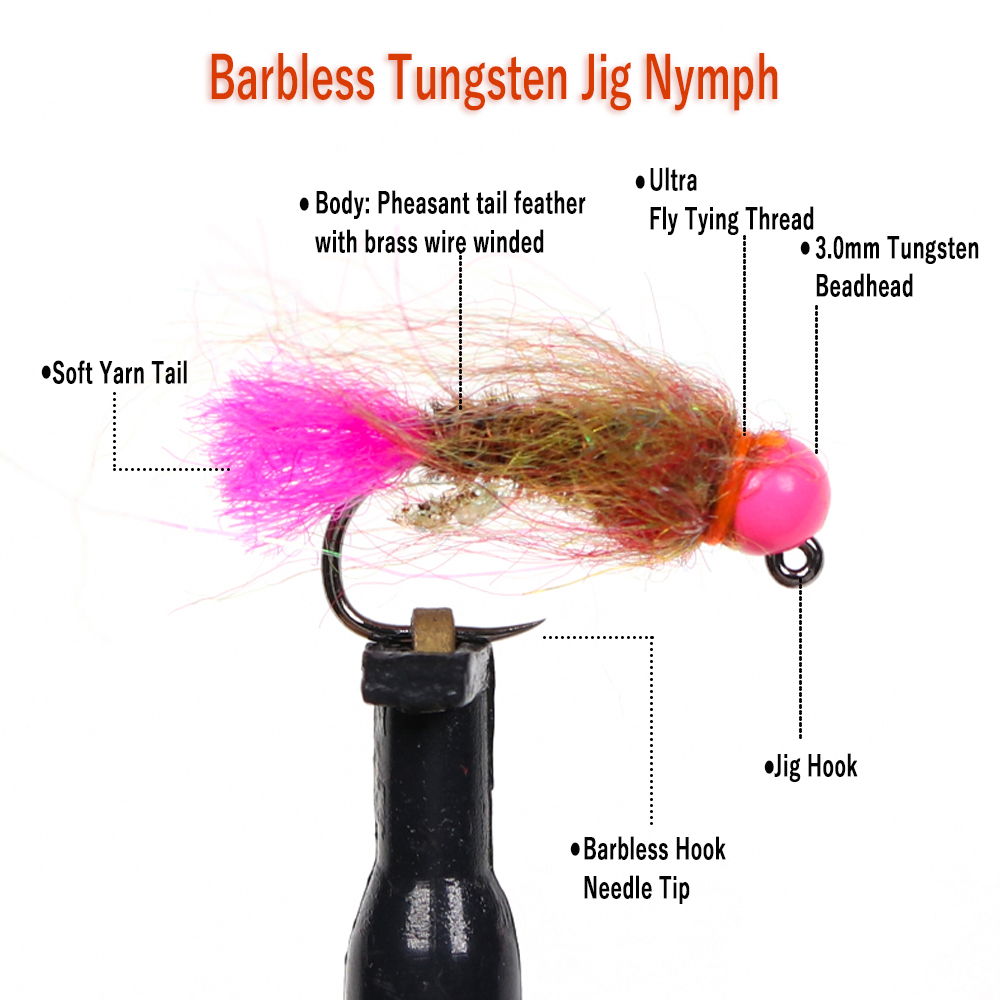 ويفريو-حورية التنغستن الطعم لص - مراجعة Fishing Hook Barbless وسعره