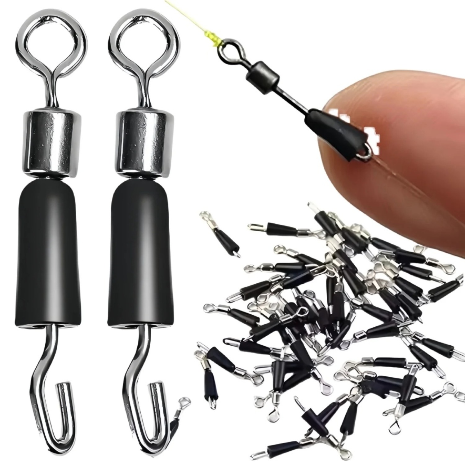 50 قطعة من دوارات تغيير الطعم  - مراجعة Fishing Hook Stainless Steel وسعره