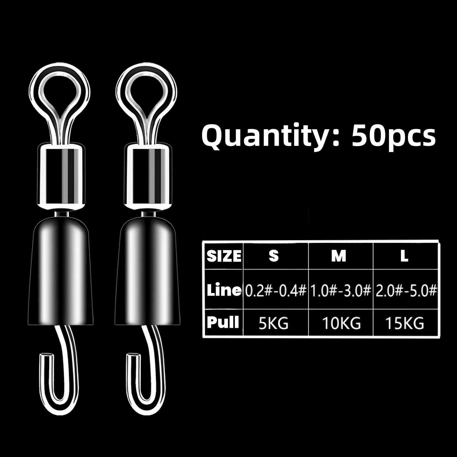 50 قطعة من دوارات تغيير الطعم  - مراجعة Fishing Hook Stainless Steel وسعره