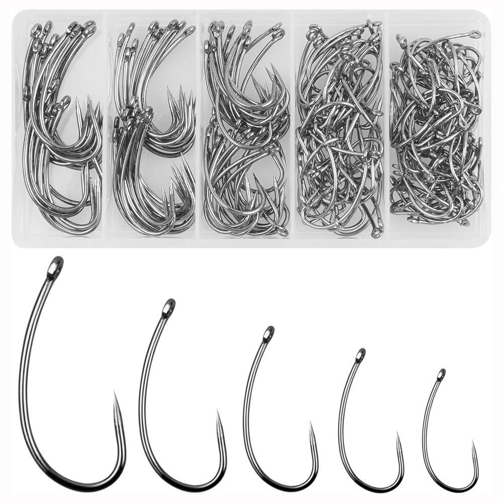 طقم خطافات لصيد الشحناء ، ساق  - مراجعة Fishing Hook Barbless وسعره