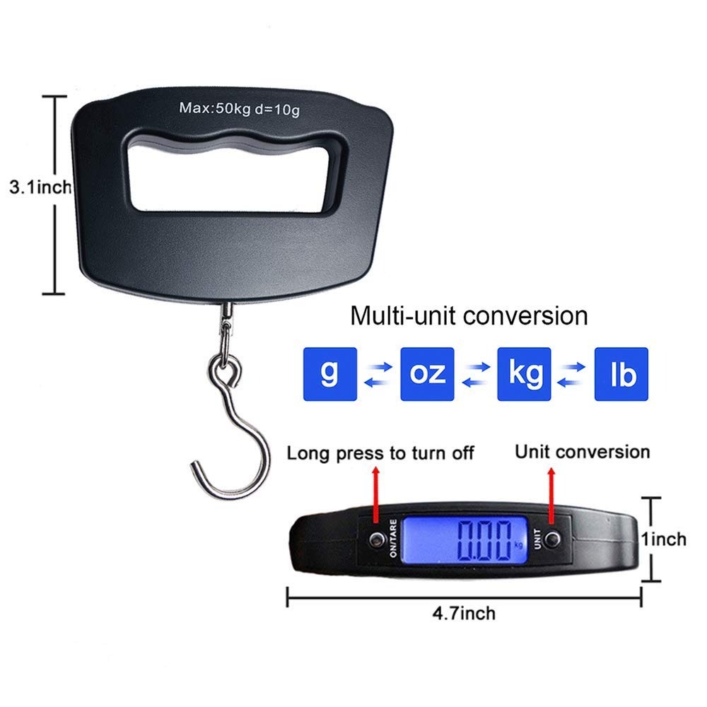 ميزان رقمي محمول للأمتعة بسعة  - مراجعة Fishing Hook Stainless Steel وسعره