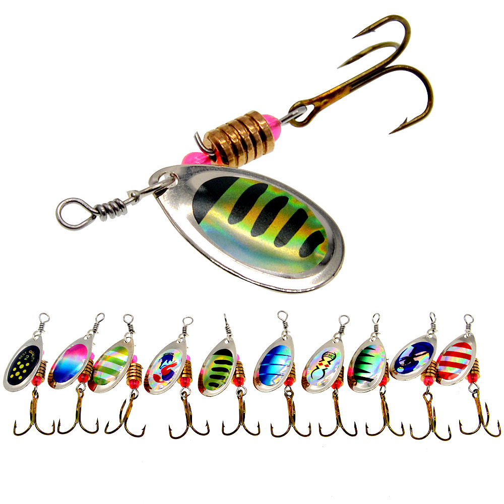 الصيد إغراء سبينر دوران ملاعق  - مراجعة Fishing Hook Treble وسعره