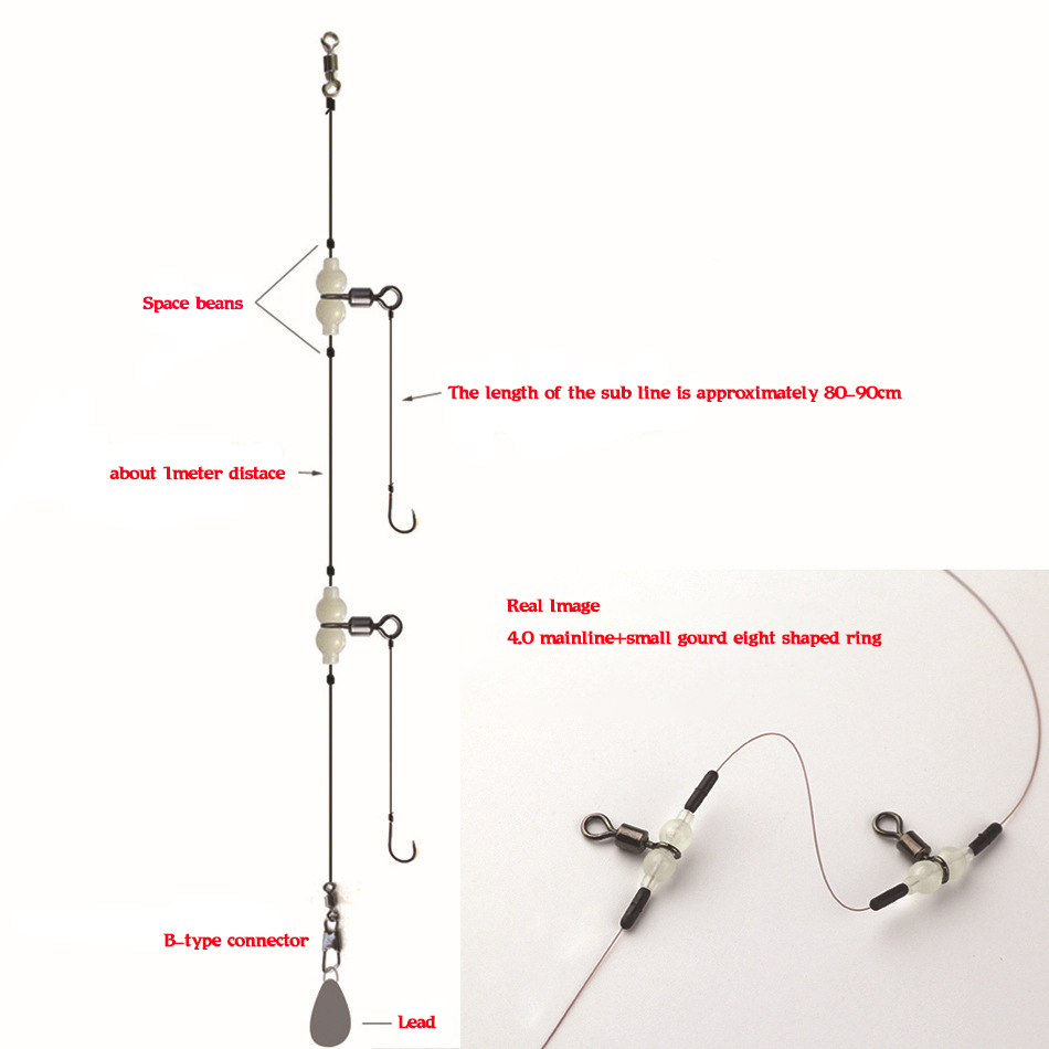 MNFT 100 قطعة مضيئة 3 طريقة دا - مراجعة Fishing Hook Size وسعره