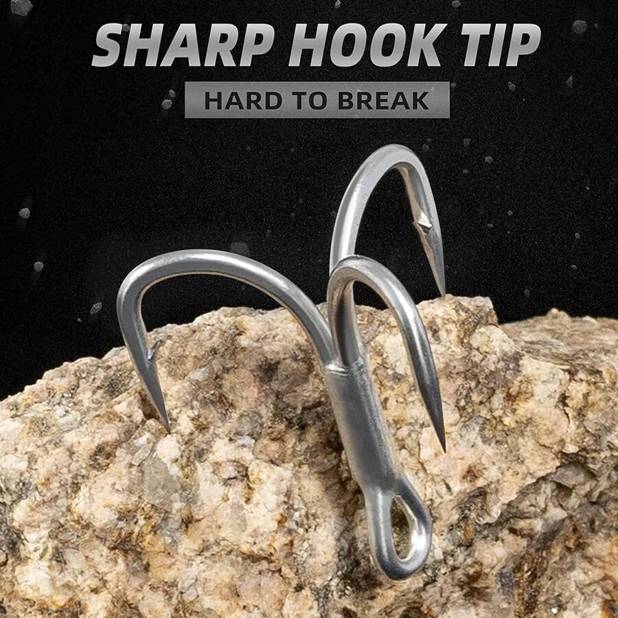 خطافات صيد ثلاثية من الفولاذ ع - مراجعة Fishing Hook Barbless وسعره