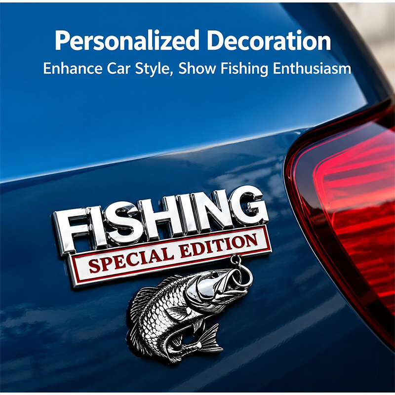 شعار سيارة معدني بتصميم خطاف ا - مراجعة Fishing Hook وسعره