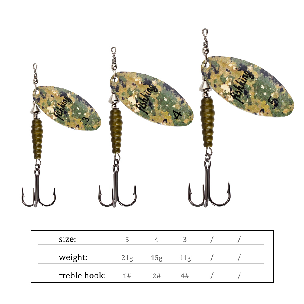 NGB سبينر الطعم الصيد إغراء مل - مراجعة Fishing Hook Treble وسعره