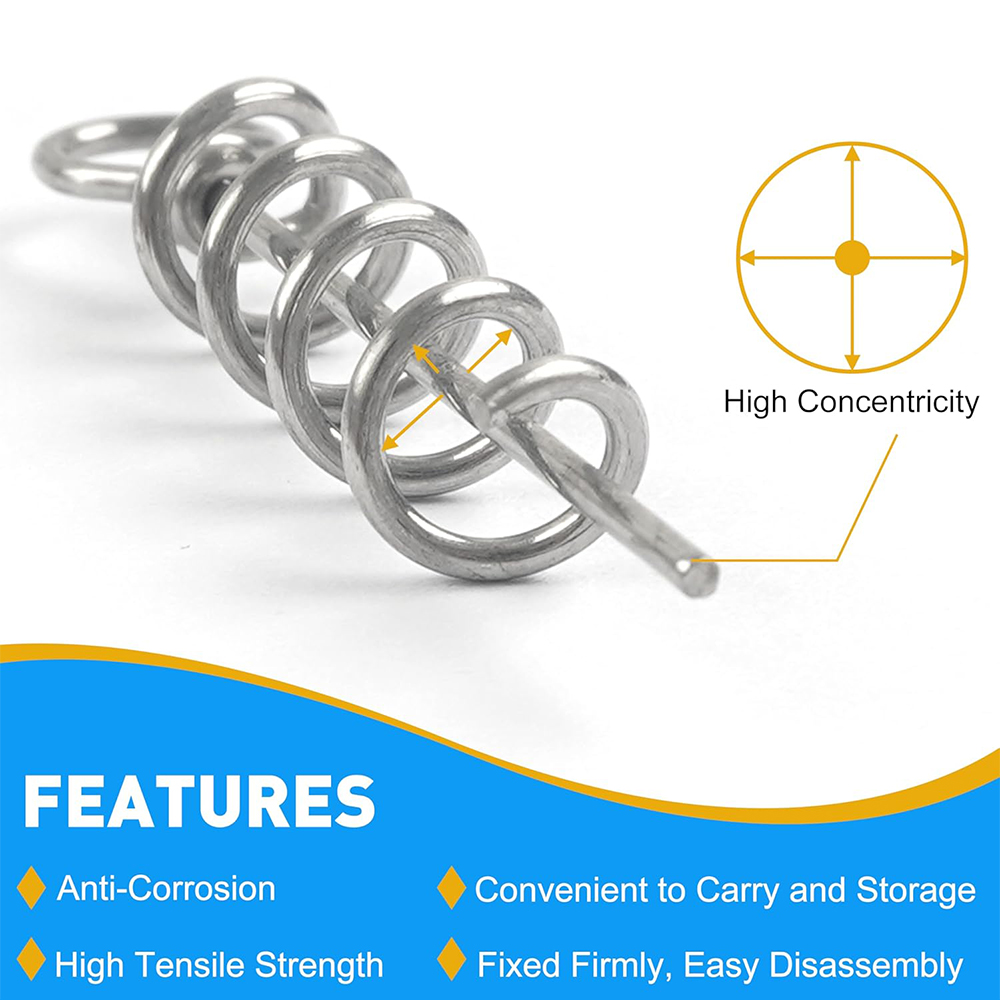 50 قطعة الربيع تويست قفل الصيد - مراجعة Fishing Hook Stainless Steel وسعره