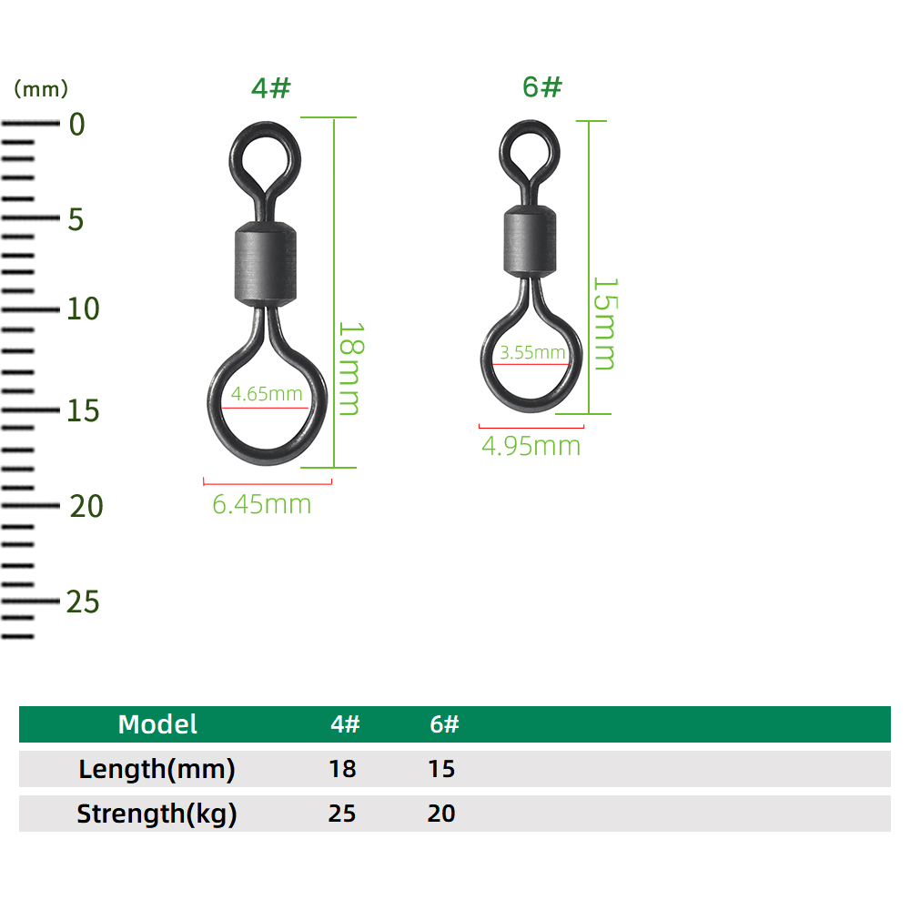 100 قطعة من دوارات صيد الكارب  - مراجعة Fishing Hook Size وسعره