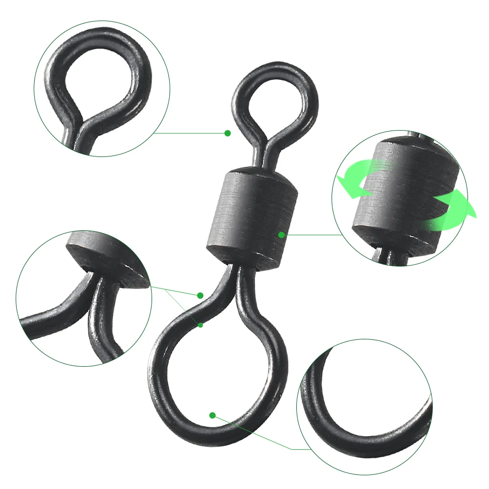 100 قطعة من دوارات صيد الكارب  - مراجعة Fishing Hook Size وسعره