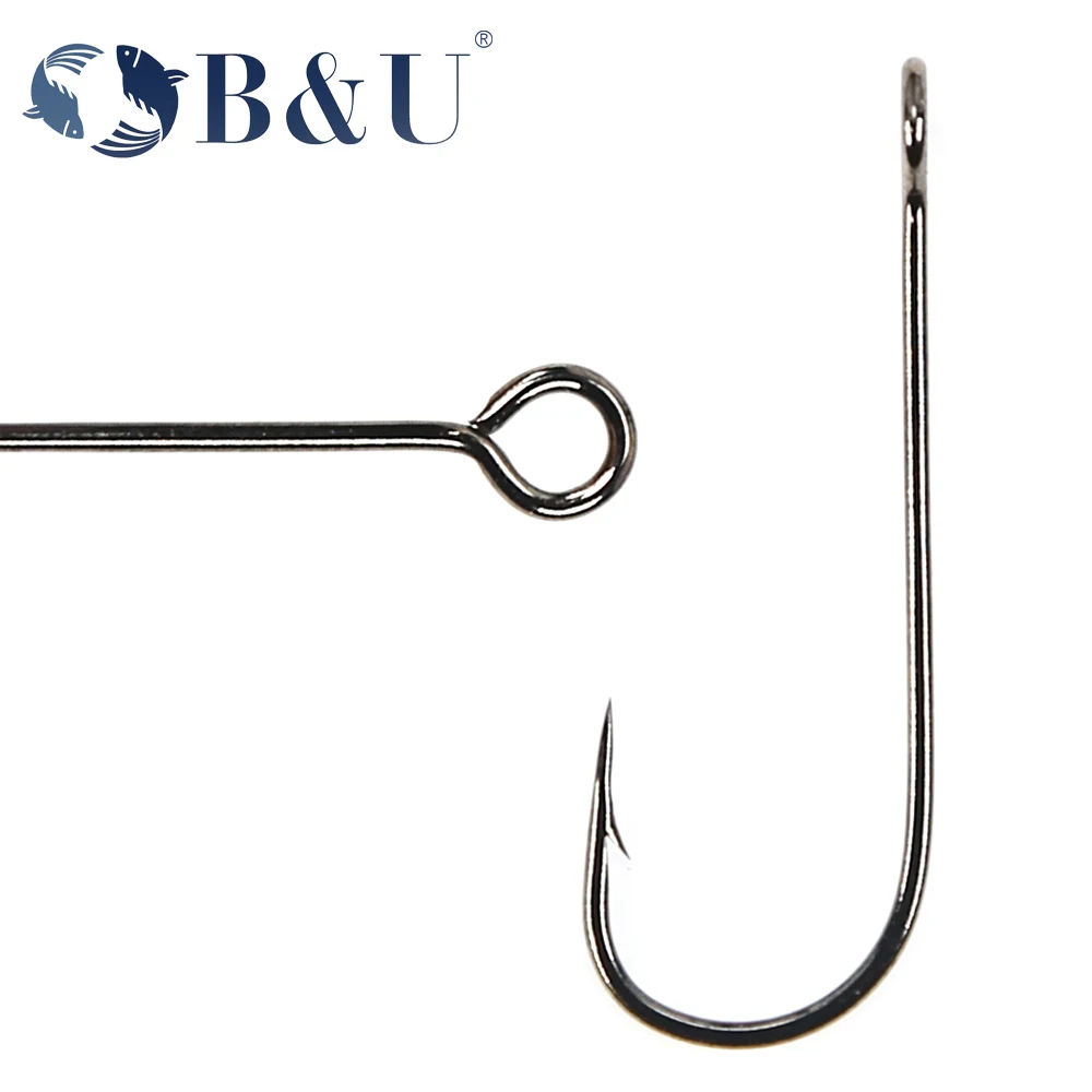 خطافات صيد B&U 20 قطعة، خطافات - مراجعة Fishing Hook Barbless وسعره