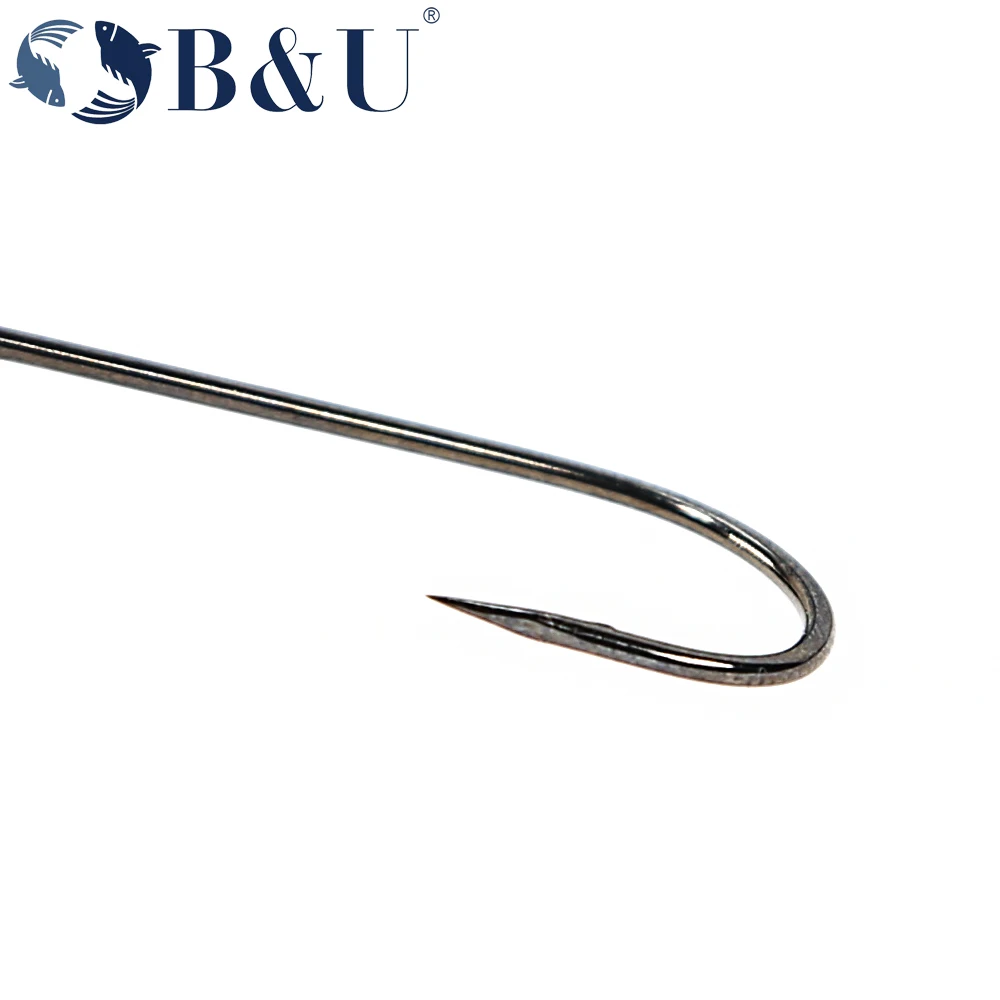 خطافات صيد B&U 20 قطعة، خطافات - مراجعة Fishing Hook Barbless وسعره