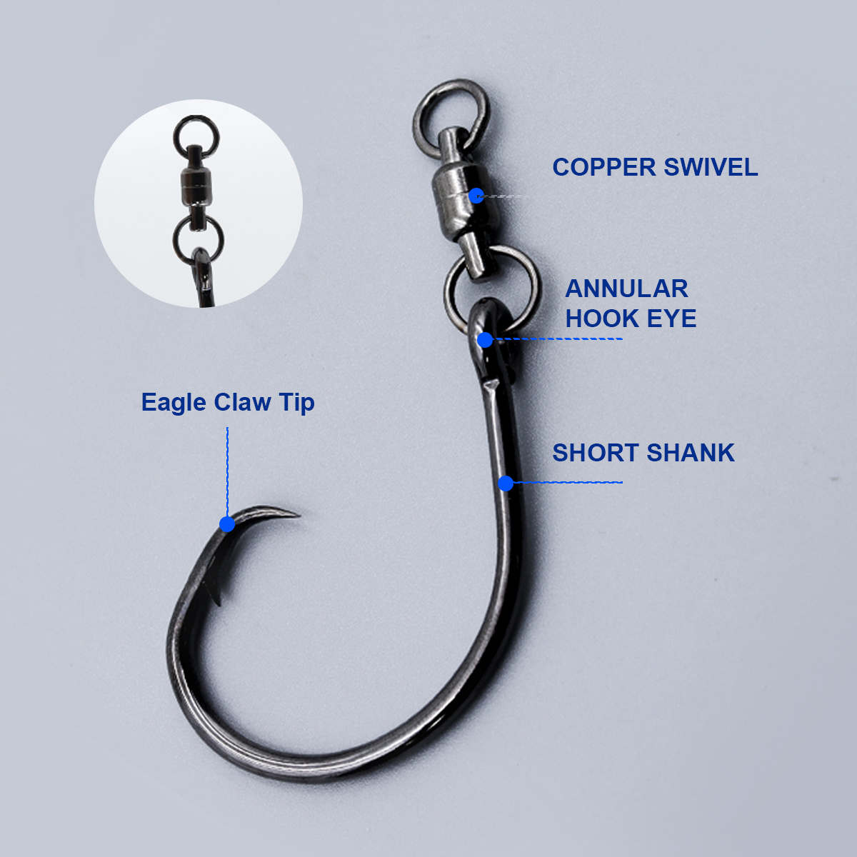 خطافات دائرية من ZYZHE مع حلقة - مراجعة Fishing Hook Barbless وسعره
