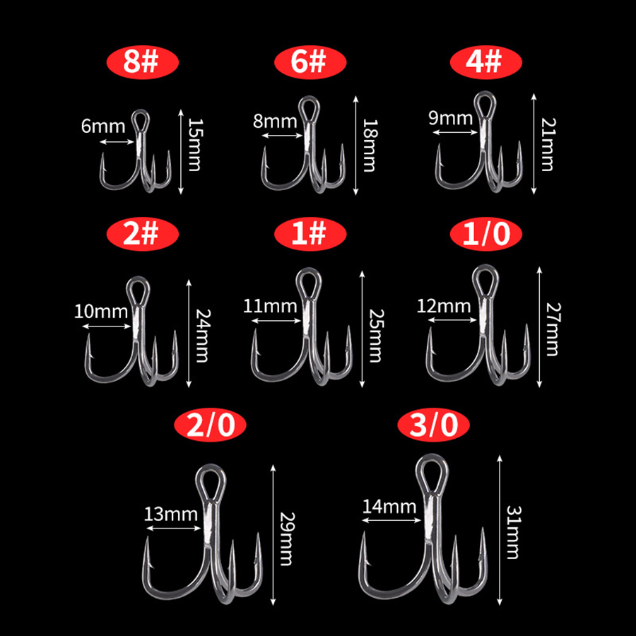الصيد خطاف ثلاثي 6X قوي الكربو - مراجعة Fishing Hook Assortment وسعره