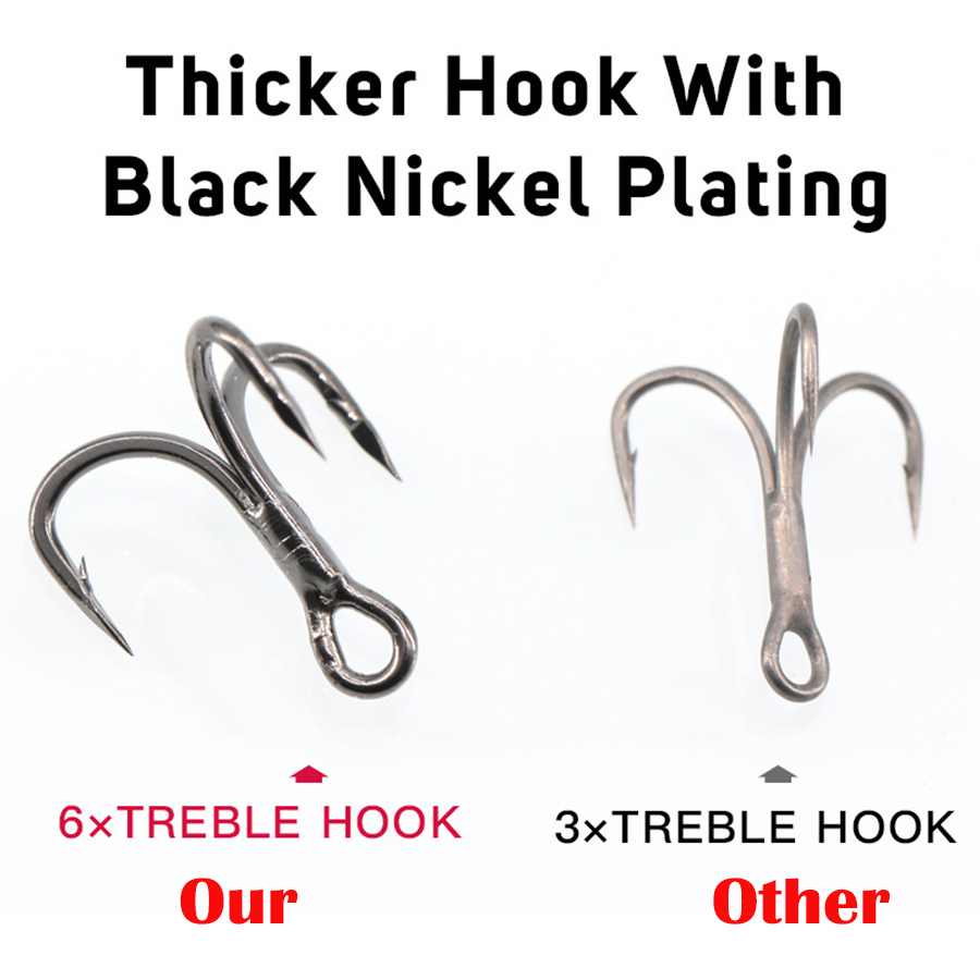 الصيد خطاف ثلاثي 6X قوي الكربو - مراجعة Fishing Hook Assortment وسعره